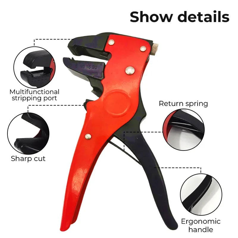 0.25-6.0mm Automatic Stripping Pliers Adjustable Cable Wire Stripper - Samag Shop