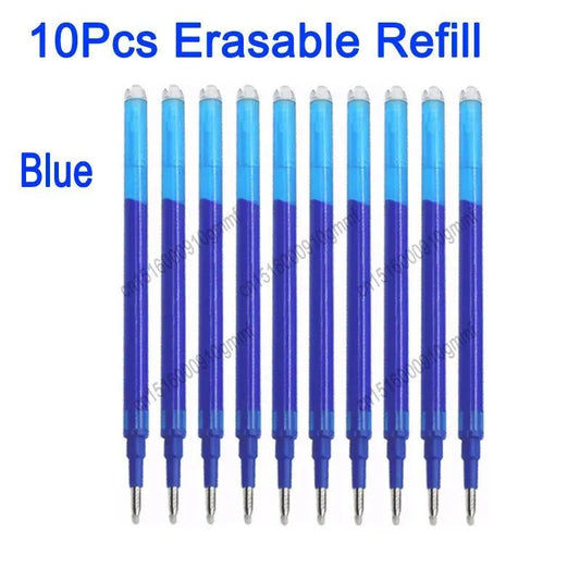 0.7mm 0.5mm Tip Erasable Gel Pen Refill Rod Office School Writing Stationery Accessories Blue Red 8 Color Ink Cartridge Recharge