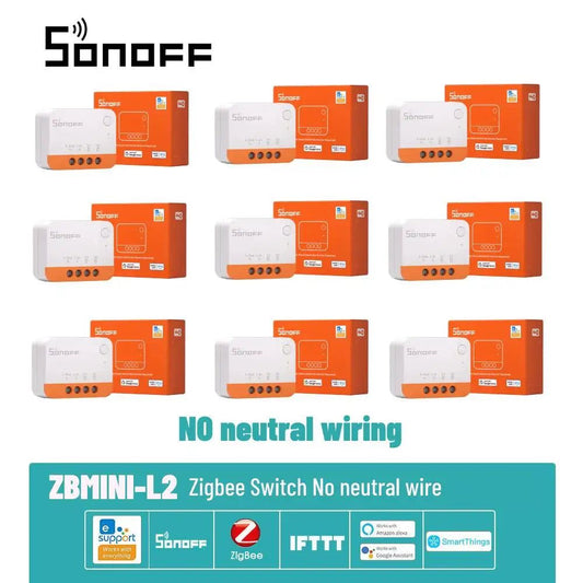1-10pcs SONOFF ZBMINIL2 Zigbee DIY Smart Switch Module No Neutral Wire Required Smart Home 2 Way Control Alice Alexa Google Home