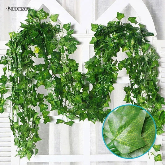 1PC 2.2M Artificial Plants Home Decor Green Silk Hanging Vines Fake