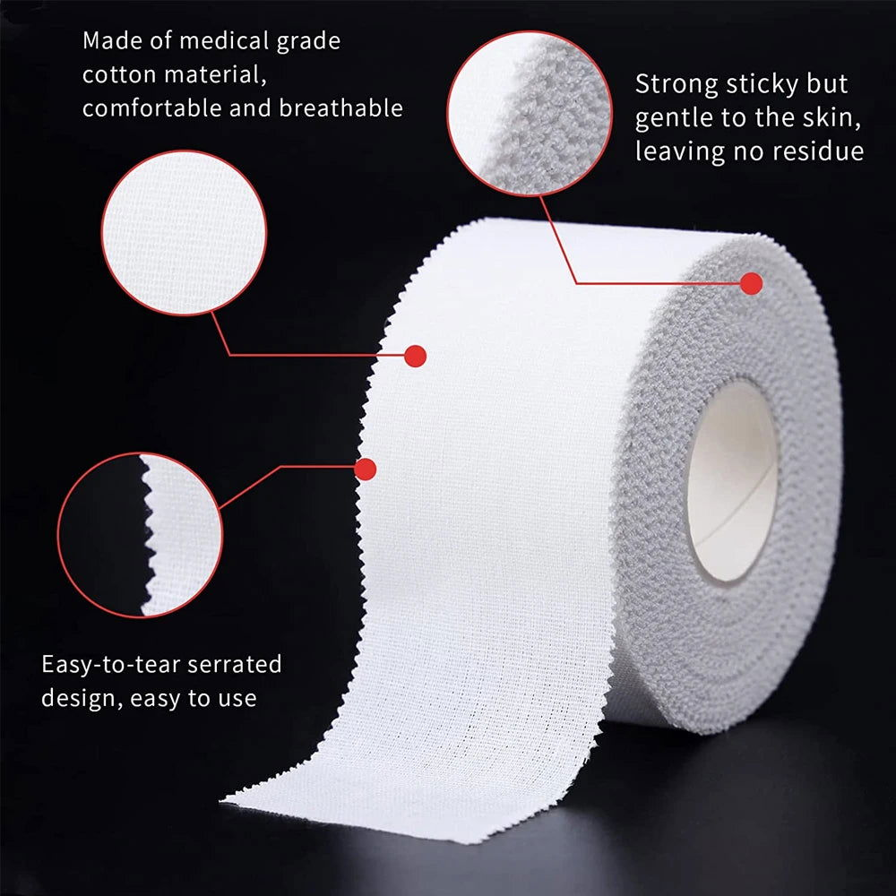 1 Roll White Athletic Sports Tape – Very Strong Easy Tear NO Sticky - Samag Shop