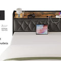 ANCTOR Twin/TwinXL/Full/Queen/King/CaliforniaKing Bed Frames, Storage Headboard with Outlets, No Noise, No Box Springs Needed