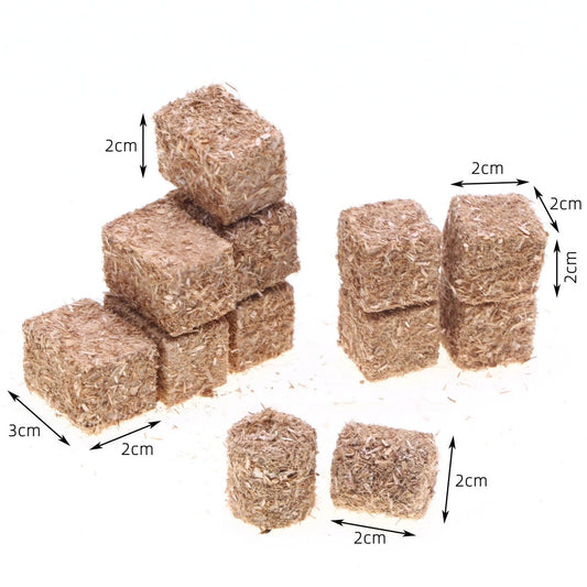 4Pcs Mini Natural Square Round Hay Bale Straw Hay Bale Blocks