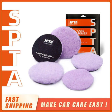 (Bulk Sales) SPTA 3"/5"/6" Purple Wool Pad High Density Lambs Woollen Polish Buffing Pad For Car Polishing - Samag Shop