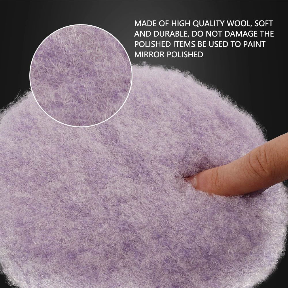 (Bulk Sales) SPTA 3"/5"/6" Purple Wool Pad High Density Lambs Woollen Polish Buffing Pad For Car Polishing - Samag Shop
