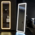 63"x20" Full Length Mirror with Lights,LED Mirror Full Length,Lighted Floor Mirror with Stand,Full Body Mirror with Dimming
