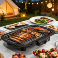 Indoor/Outdoor Electric Grill,2000W 6-Level Adjustable Temp Portable Tabletop BBQ,Stainless Steel Fast Heating for Camping Party