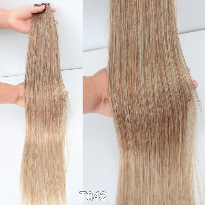 Natural Bio Synthetic Heat Resistant Hair Extensions Sew In Straight Hair Weave Bundle 26" 200g Synthetic Cosplay Ponytail Fiber