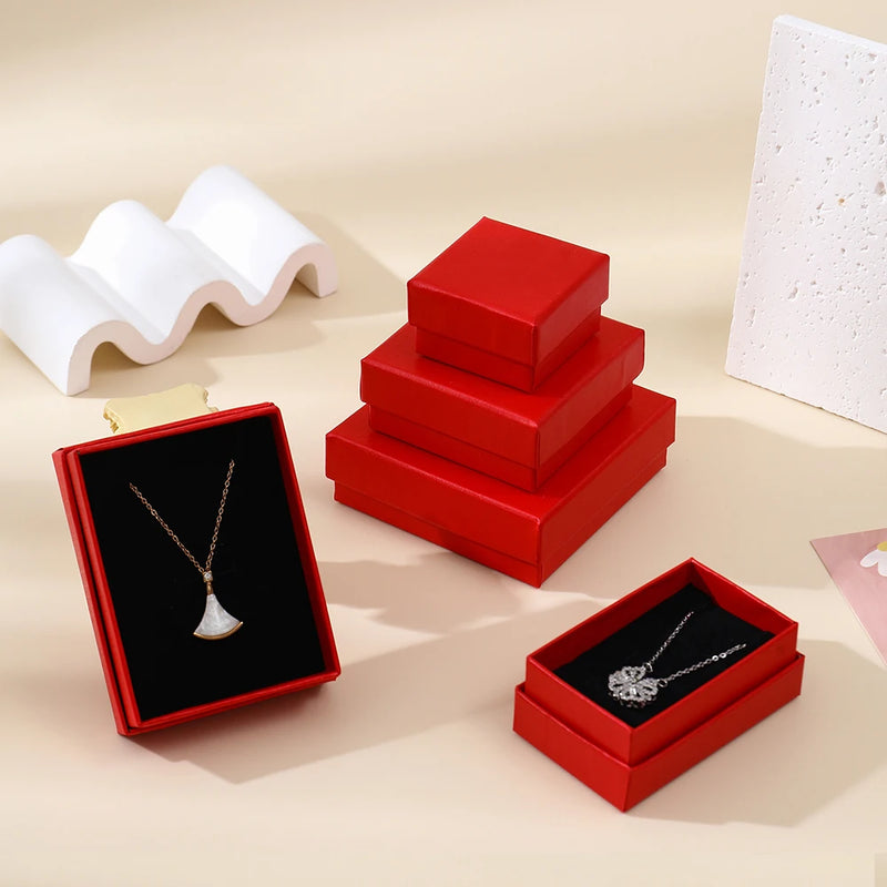 24pcs Jewelry Box for Necklace Earrings Ring Bracelet Boxes Engagement Birthday Gift Packaging Paper Jewellery Organizer Display