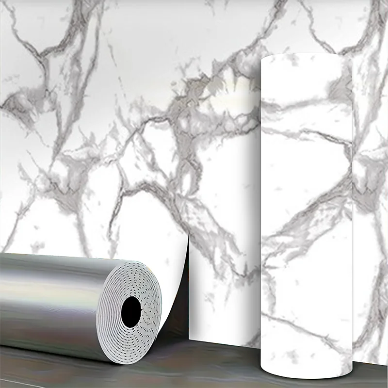 Marble Sticker Self-Adhesive PVC Waterproof and Moisture-Proof Wall Sticker Living Room TV Background Wall Decoration Wallpaper