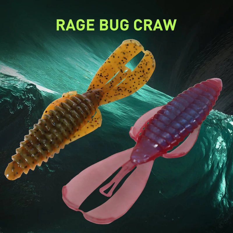 ESFISHING Hot Jigging Silicone Bait Rage Bug Craw 100mm Wobblers for Pike Bass Pesca Artificial Ned Fishing Lure Salts