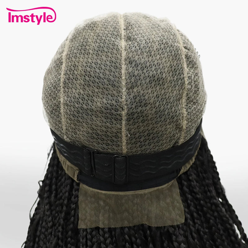 Imstyle 36'' Full Lace Synthetic Lace Front Wig Box Braided With Baby Hair For Women Curly Hair Braid Wig