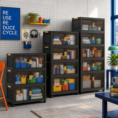 2/3/4/5 - tier modular foldable stackable storage cabinets | SAMAG