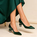women's pointed toe pumps fashion chunky heels fall spring pumps woman party office dress shoes woman