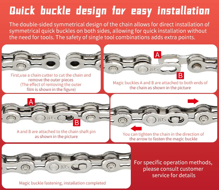TANKE Bike Chain S8 S9 S10 S11 S12 MTB Road Bicycle Chains,Variable Speed Chain 116/126L High Quality Current Cycling Accessorie