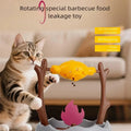 Creative Cats Slow Feeding Snack Toy Pet Interactive Food Feeding Device Educate Toys Fun Roast Chicken Leg 360° Rotating Feeder
