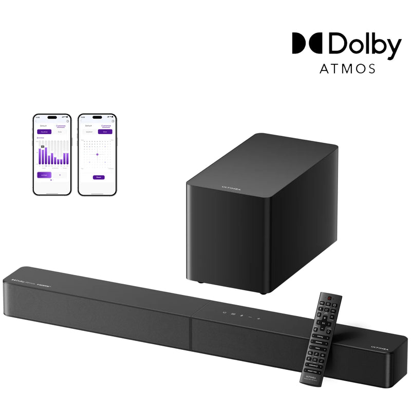 ULTIMEA Poseidon M4T Soundbar 5.1 Channel Home Theater with Dolby Atmos, Wireless Subwoofer, Rear Surround Speakers, APP Control