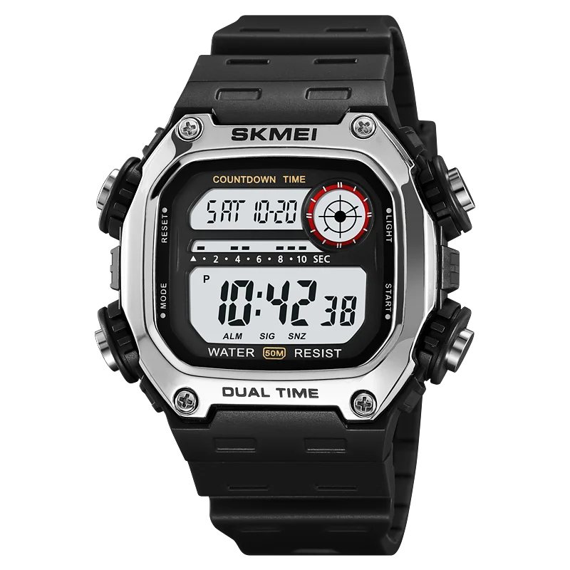 SKMEI Outdoor Digital Sports Electronic Watches For Men Fashion 5Bar Waterproof Stopwatch Wristwatches Alarm Clock Reloj Hombre
