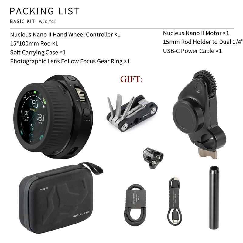 TILTA Nucleus Nano II WLC-T05 Wireless Lens Control System Follow Focus for Gravity G2X and DJI Ronin-S Stabilizer
