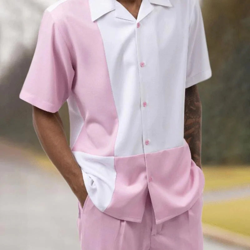 Summer New Printed Men's Top + Trousers Casual Suit Shirt Pants 2 - Piece Fashion Harajuku Retro Party - View 11 | SAMAG