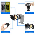 Selens Flash Speedlight Honeycomb Grid Diffuser Reflector With Magnetic Gel Band 7Pcs Filters Flash Accessories Kit