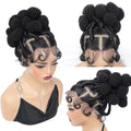 Synthetic Braided Wigs Hand-tied Full Lace Braided Wig with Baby Hair Afro Short Wigs Knotless Box Braids Wigs for Black Women