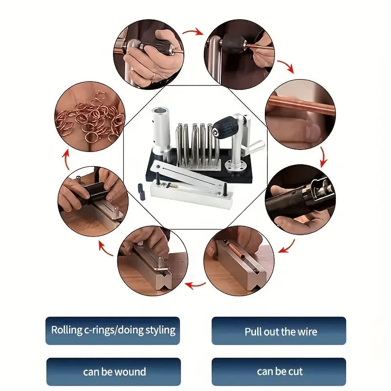 Stainless Steel Wire Drawing Machine Small Round Tube Tightener Hand-cranked Manual Wire Winding Machine Jewelry Collar Making T