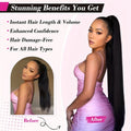 Straight Ponytail 100% Real Human Hair Drawstring Ponytail Clip In Hair Extensions Brazilian Virgin Natural Black Clips Ponytail