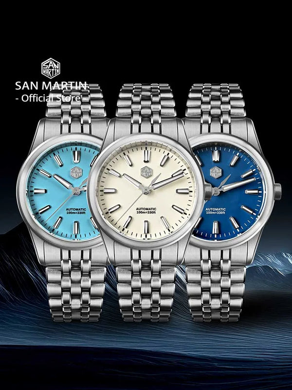 San Martin 36mm 39mm Gada Classic Simple Enamel Dial Miyota 90S5 Original Design Dress Men Automatic Mechanical Watch SN0144