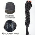 Synthetic Braided Ponytail Wig With Claw Clip Elegant Curly Wave Braids Ponytail Extension For Women Heat Resistant Fiber Hair