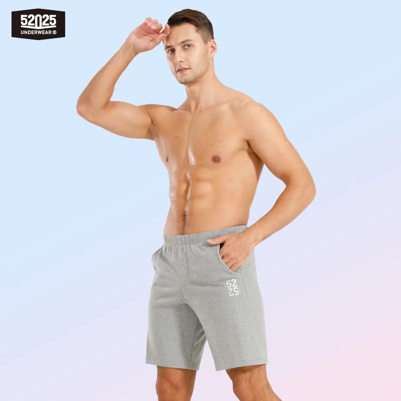 52025 Men's Cotton Lounge Shorts – Comfortable Midweight Pajama Shorts with Adjustable Drawcord, Tailored Fit and Side Pockets