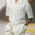 Summer New Printed Men's Top + Trousers Casual Suit Shirt Pants 2 - Piece Fashion Harajuku Retro Party - View 3 | SAMAG