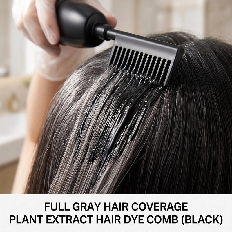 Herbal Hair Dye Comb 3-in-1 Quick Natural Plant Extract Deep Nourish Repair Roots Boost Vitality Long Lasting Mild Formula Gray Coverage Natural Hair Color Comb