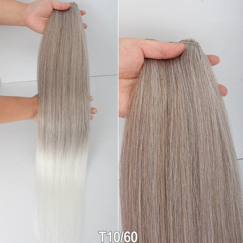 Natural Bio Synthetic Heat Resistant Hair Extensions Sew In Straight Hair Weave Bundle 26" 200g Synthetic Cosplay Ponytail Fiber