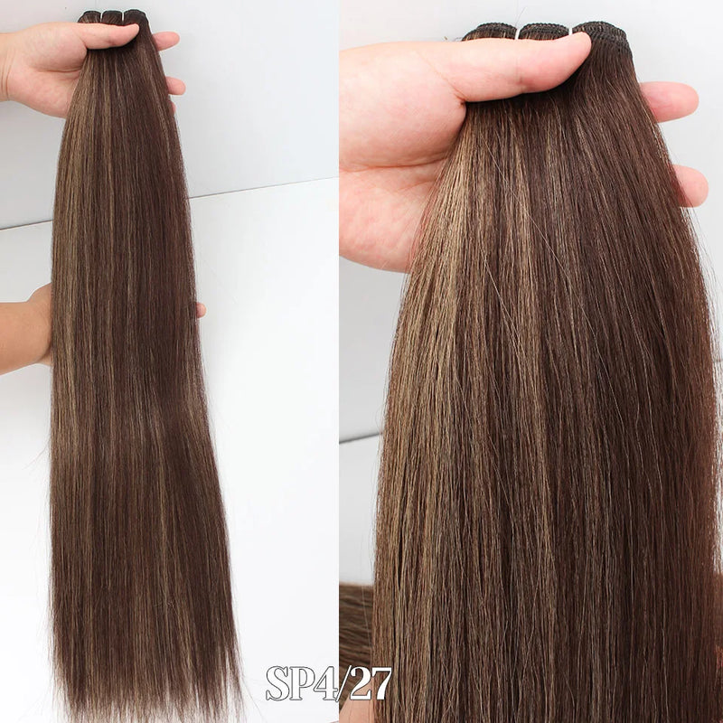 Natural Bio Synthetic Heat Resistant Hair Extensions Sew In Straight Hair Weave Bundle 26" 200g Synthetic Cosplay Ponytail Fiber