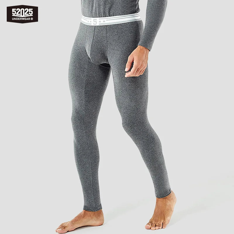 52025 Men's Cotton Thermal Underwear Set – Soft Fleece with Skin-Friendly Comfort, Athletic Fit and Midweight Warmth