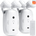 2 Pcs Electric Curtain Opener with Remote Control: Roman Rod/TU-Rail Motorized Curtains Quiet Operated Automatic Curtain Opener