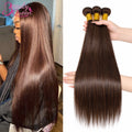 Brown Bundles Human Hair Tissage Bone Straight Bundles 1/3 Pcs #4 Colored Hair Extensions Human Hair Bundle Hair Weavings