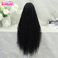 Imstyle 36'' Full Lace Synthetic Lace Front Wig Box Braided With Baby Hair For Women Curly Hair Braid Wig