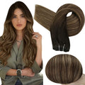 Full Shine Human Hair Weft Extensions Hair Bundles 100g Ombre Blonde Color Sew in Silky Straight Remy Skin Double Weft For Salon