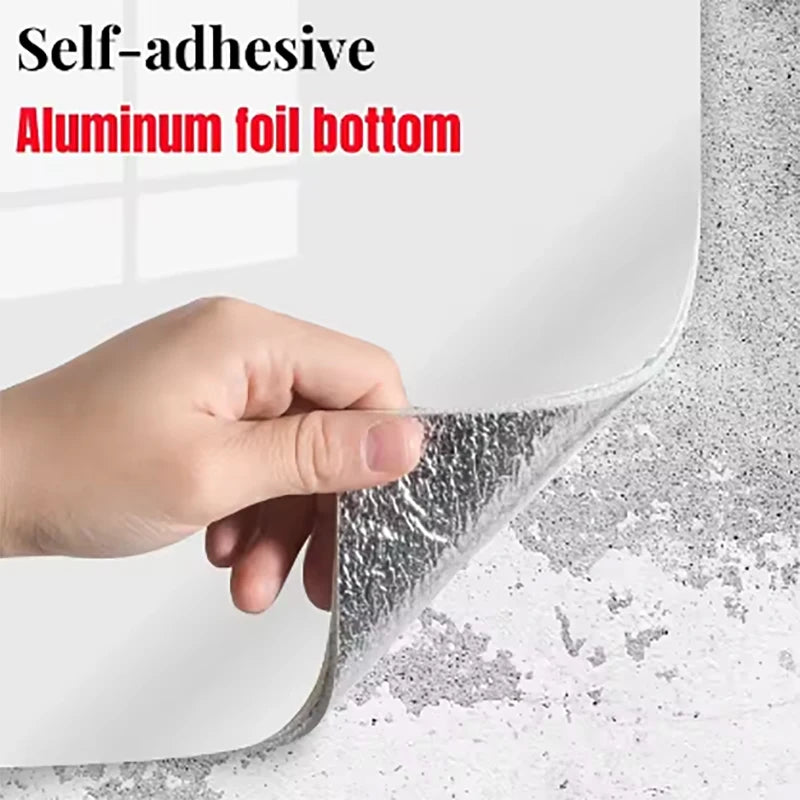 40cm Imitation Ceramic Tile Self-Adhesive Marble PVC Wallpaper Bathroom Waterproof Wall Sticker Bedroom Wallpaper