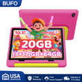 BUFO KT1028 10.1 Inch Kids Tablet A333 Five Core 20GB(3+17G) RAM 64GB ROM Android 16 1280*800 HD LCD Eye Protection Screen 5000mAh Battery Parental Control Dual Camera TF Card Up to 1TB Children Tablet PC