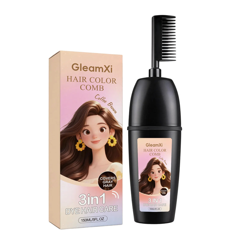 Herbal Hair Dye Comb 3-in-1 Quick Natural Plant Extract Deep Nourish Repair Roots Boost Vitality Long Lasting Mild Formula Gray Coverage Natural Hair Color Comb