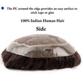 Male Hair Prosthesis Toupee Men Mono& Soft Pu Durable Men Wigs 6" Replacement Exhuast Systemes Unit 100% Human Hair Male Wig