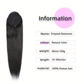 Straight Ponytail 100% Real Human Hair Drawstring Ponytail Clip In Hair Extensions Brazilian Virgin Natural Black Clips Ponytail