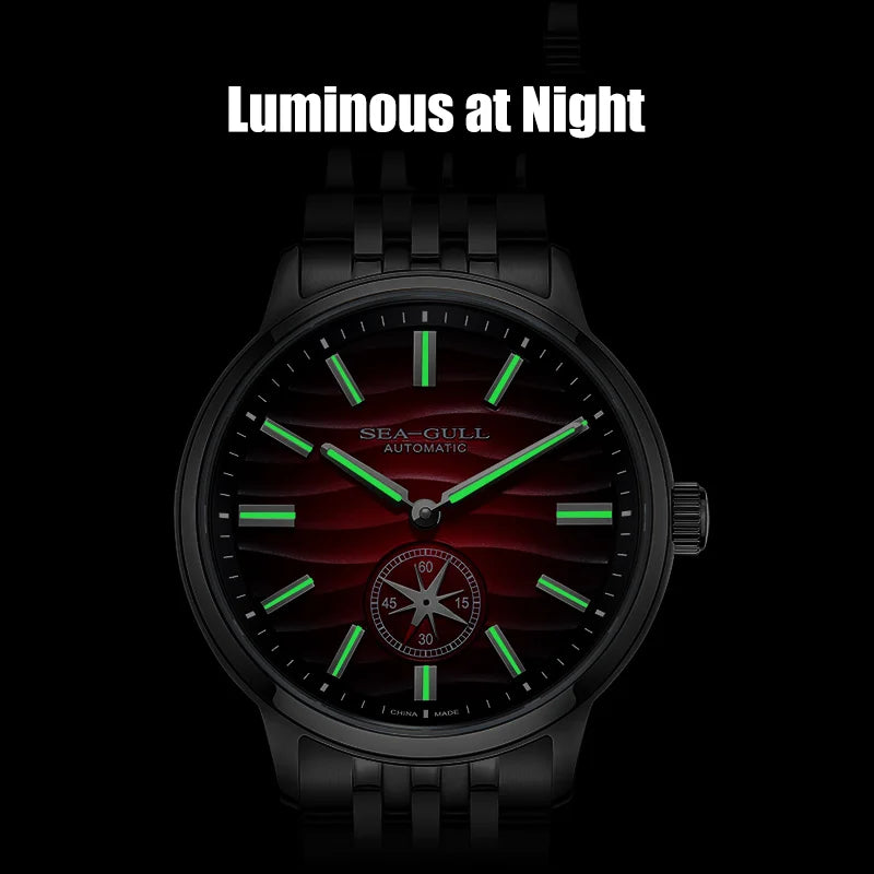 Seagull Watch 39.5mm Men's Watch 5Bar Waterproof Automatic Mechanical Watch Luminous Watch for Man 6180 Relogio Masculino