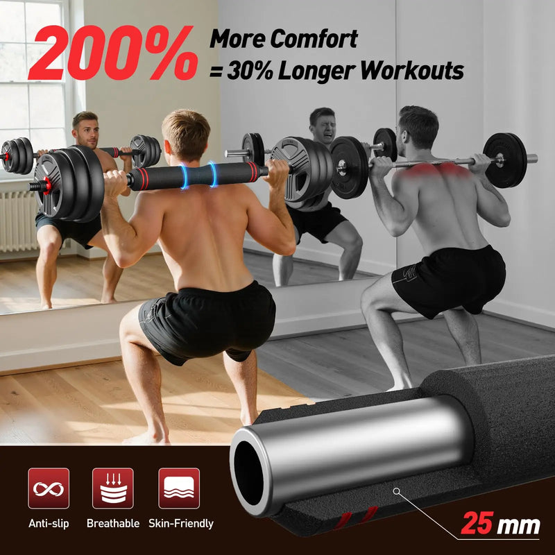 FITPLAM Adjustable Free Weights Set, 20/35/45/70/90LB | SAMAG