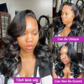 13x4 Hd Lace Frontal Wigs Glueless Human Hair Body Water Wave Lace Front Wigs Brazilian Virgin Hair Natural Black Short Bob Wigs