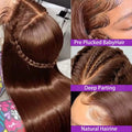 32 Inch #4 Chocolate Brown Straight Human Hair Wigs 13x4 HD Lace Front Wigs 250% Density Remy Pre-Plucked Human Hair Wig