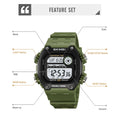 SKMEI Outdoor Digital Sports Electronic Watches For Men Fashion 5Bar Waterproof Stopwatch Wristwatches Alarm Clock Reloj Hombre